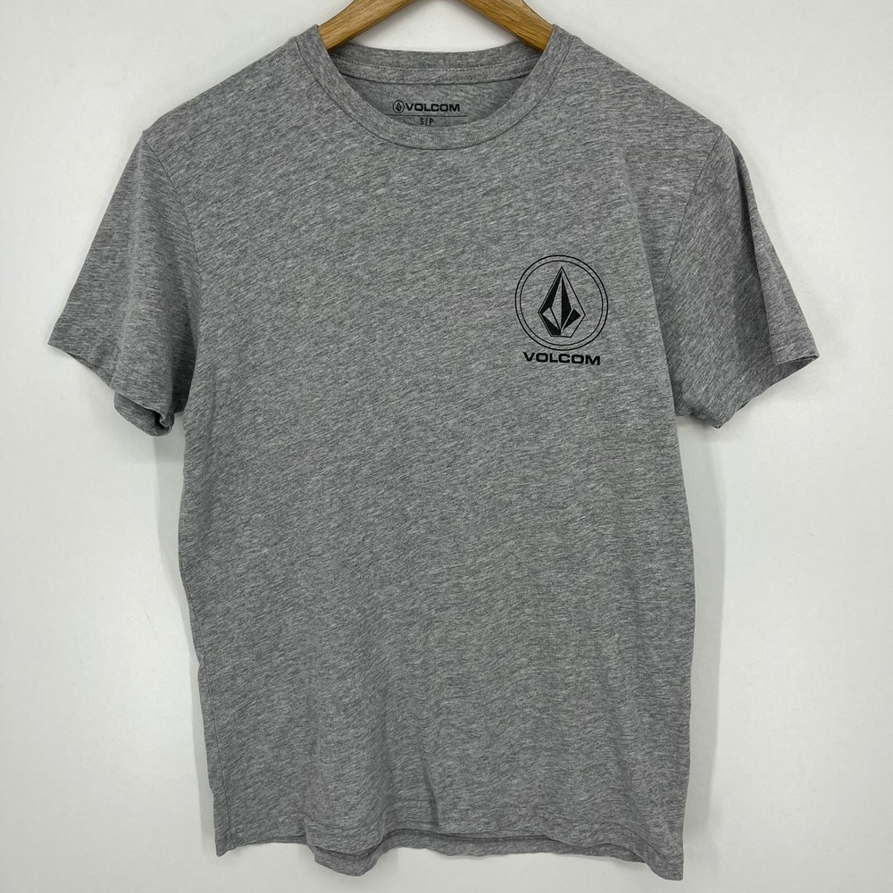 Volcom Mens Small Heather Gray Camo Stone Graphic Logo Shortโ Sleeve T-Shirt